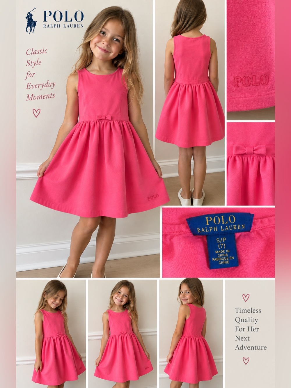 Polo by Ralph Lauren Girls' Pink Sleeveless Dress